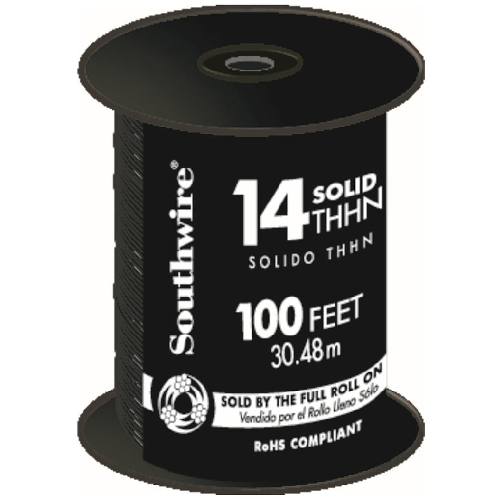 Southwire 25 ft. 14 Red Solid CU THHN Wire