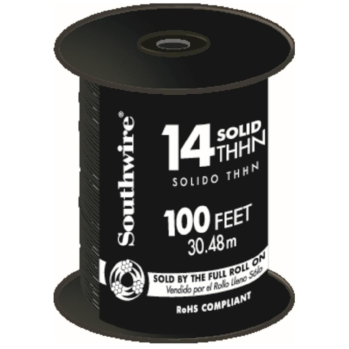 Southwire 25 ft. 14 Red Solid CU THHN Wire