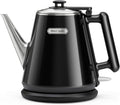 Electric Kettle, 1L/34oz Small Tea Kettle - Jet Black | 800W Fast Boil, 304 Stainless Steel Interior, Double-Wall