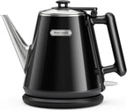 Electric Kettle, 1L/34oz Small Tea Kettle - Jet Black | 800W Fast Boil, 304 Stainless Steel Interior, Double-Wall