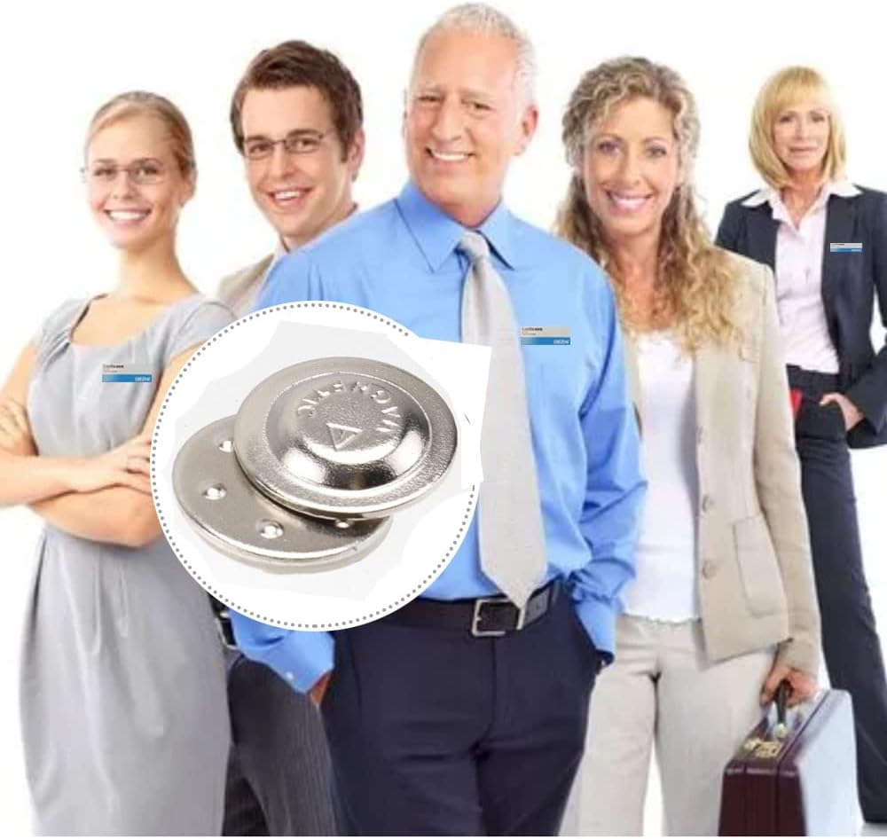 Magnetic Name Tag/ID Badge Holder, Strong Fastener with Adhesive on Front Plate,Strength Neodymium Magnets 30-Pack