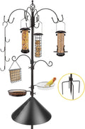 Deluxe Bird Feeding Station Kit Bird Feeder Pole with Squirrel Baffle, Suet Cage, Bath Tray for Planter Hanger