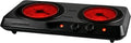 Electric Infrared Double Burner, 1700W Hot Plate, Black BGI102B