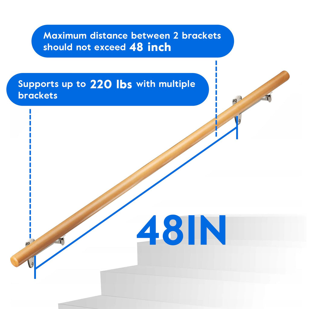 Handrail Bracket for Stairs, Satin Nickel, 6 Pack