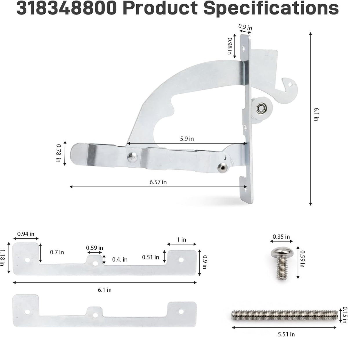 318348800 Oven Door Hinge (Right Side) – Compatible with Electrolux, Frigidaire, Kenmore, and RH Ranges/Ovens