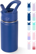 12oz Kids Water Bottle for School, Toddler Water Bottles with Straws, Insulated Water Bottles for Boys&Girls