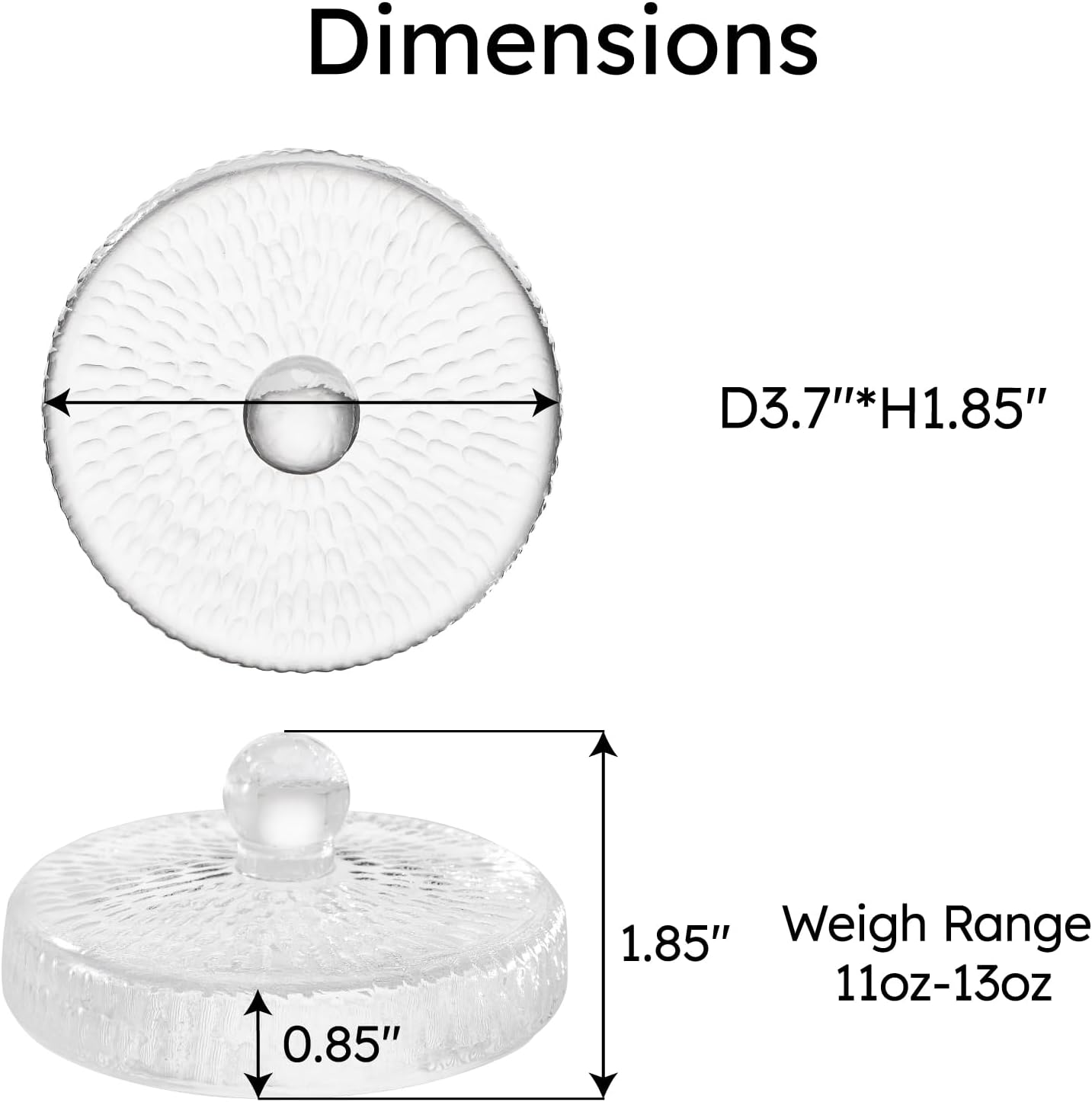 3.7 Inch Large Glass Fermentation Weights for Gallon Jars, 2 Pack