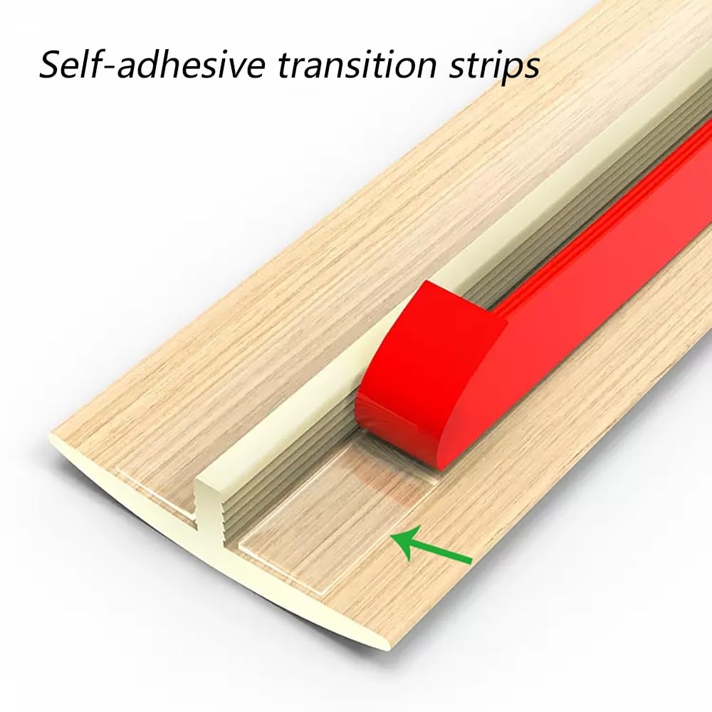 T Molding Floor Transition Strip for Tile to Laminate/Vinyl and Carpet, PVC Flat Divider Strip for Joining Flooring