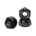25Pcs #10-24 Nylon Locking Hex Nuts 304 StainlessSteel Black