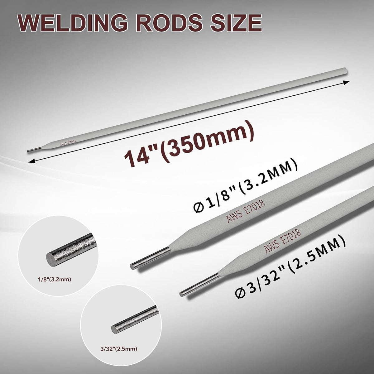 3/32" Welding Rods E7018 Low Hydrogen Carbon Steel Electrodes,5LB | Strong & Tough Welds, Moisture-Resistant Coating