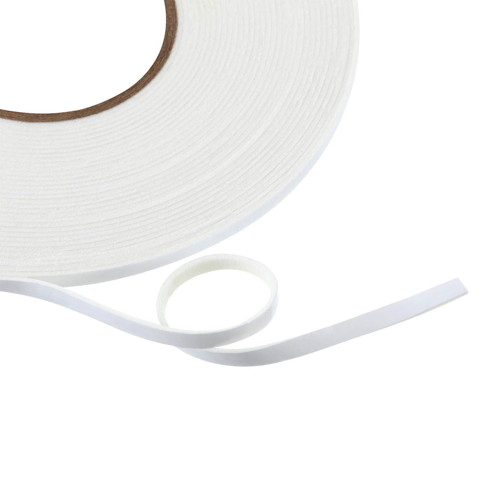 2 Rolls Double Sided Foam Tape for Mounting,1/4 Inch by 50 Feet,White