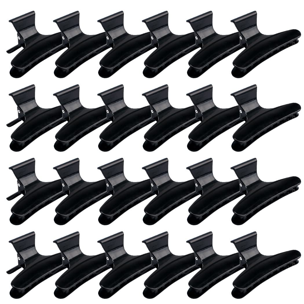Hair Clips for Women - Large Butterfly Clamps for Styling, Sectioning, Hair Coloring, Cutting, and Hairdressing (Black)