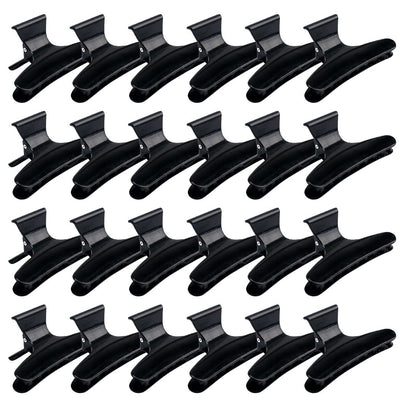 Hair Clips for Women - Large Butterfly Clamps for Styling, Sectioning, Hair Coloring, Cutting, and Hairdressing (Black)
