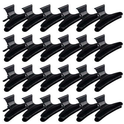 Hair Clips for Women - Large Butterfly Clamps for Styling, Sectioning, Hair Coloring, Cutting, and Hairdressing (Black)