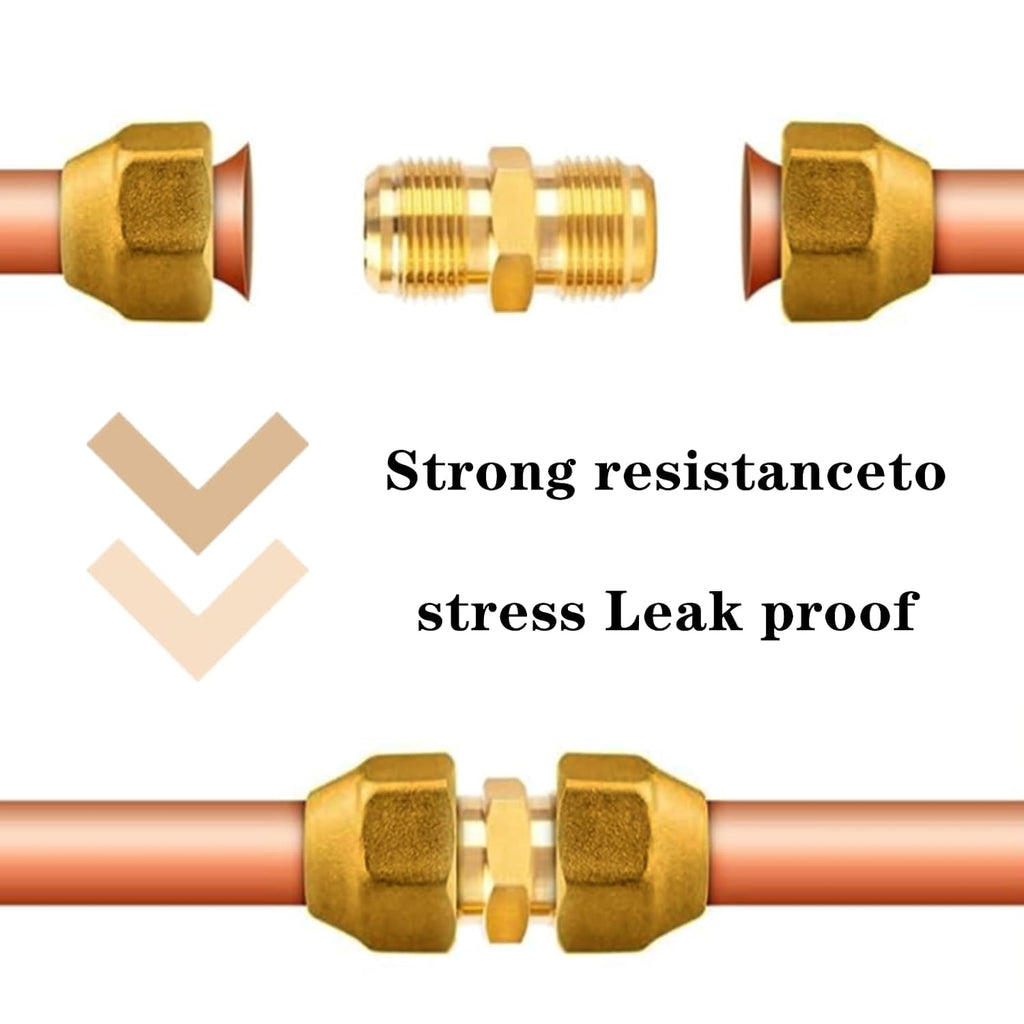 3/8" Brass Flare Nut, 4 PCS, SAE 45 Degree Flare Tube Fitting