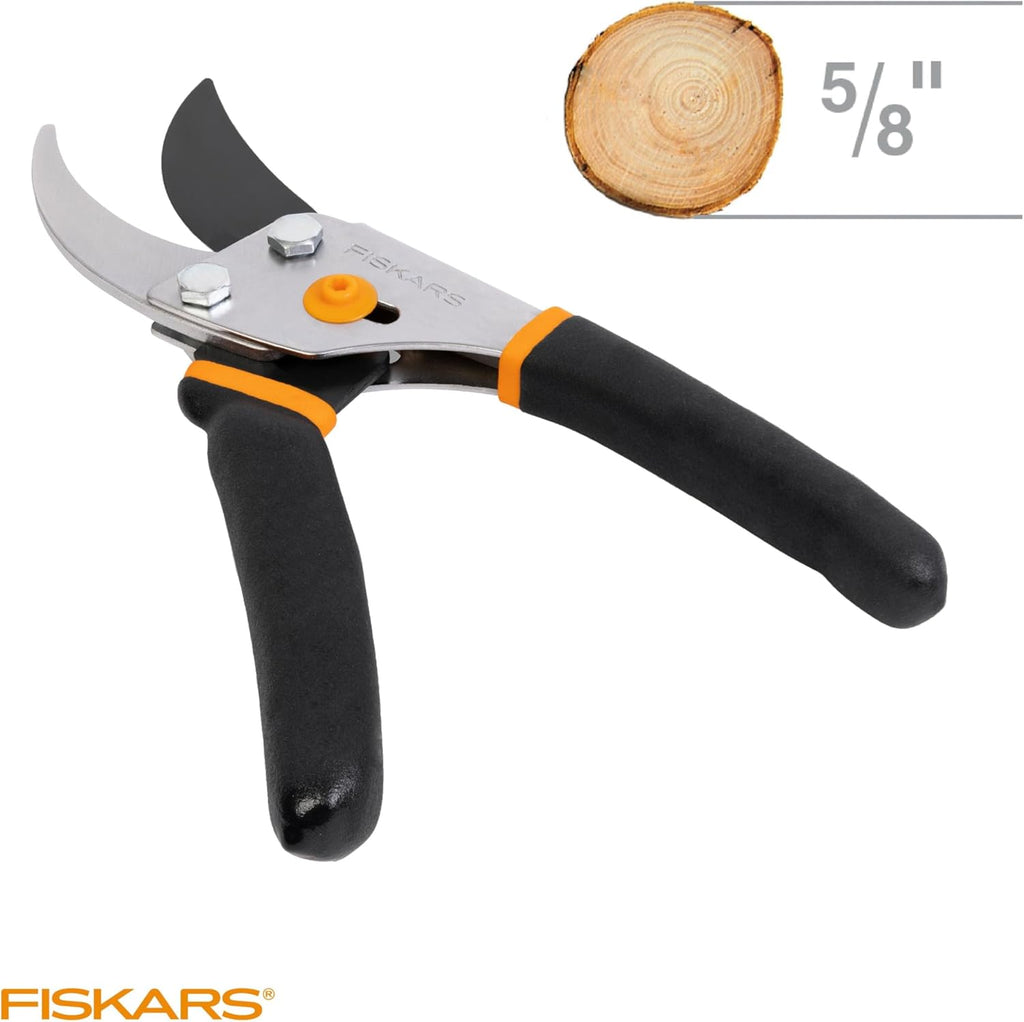 Bypass Pruning Shears, 5/8" Cut Capacity Gardening Scissors, Self-Cleaning Sap Groove Prevents Sticking, Non-Slip