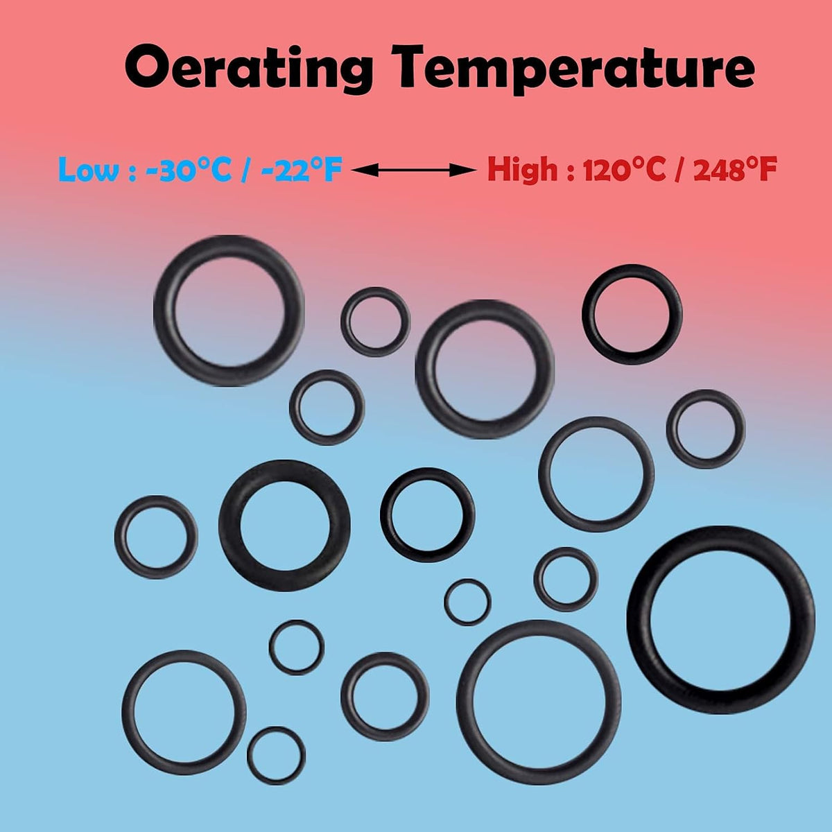 ZDBB 1010 Pcs Rubber O Rings Kit 22 Size Universal O-Ring Assortment Set