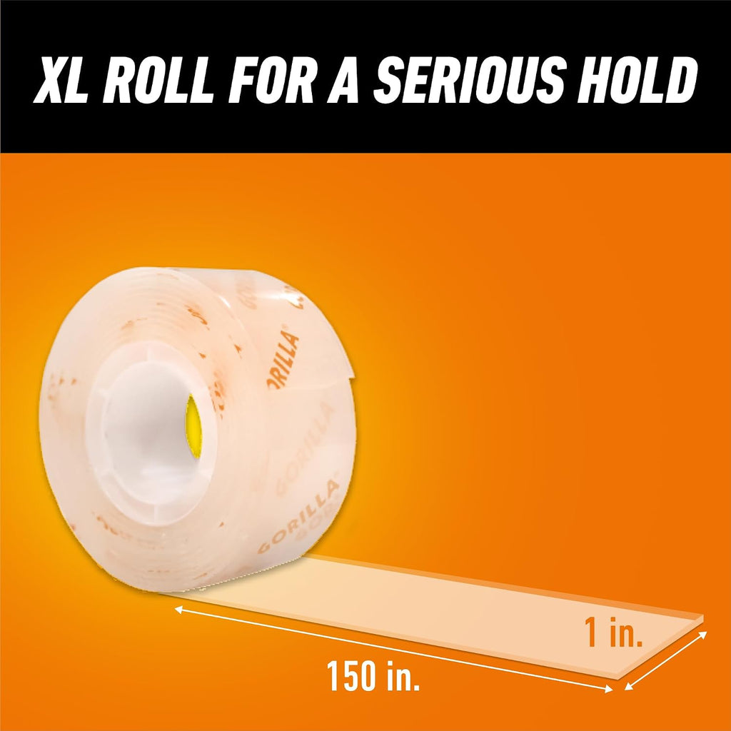 Invisible Hold Mounting Tape, 1" x 150", Clear, 4-Pack