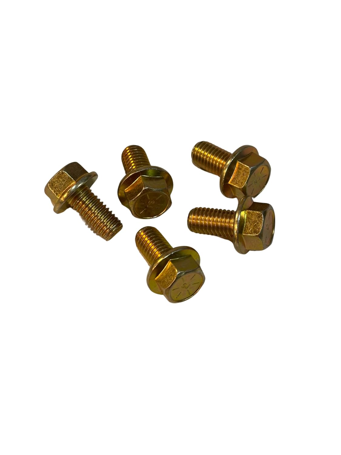(25 Pieces) 1/2-13x1 Grade 8 Hex Flange Bolts Screws UNC Coarse Full Threads Zinc Yellow Trivalent