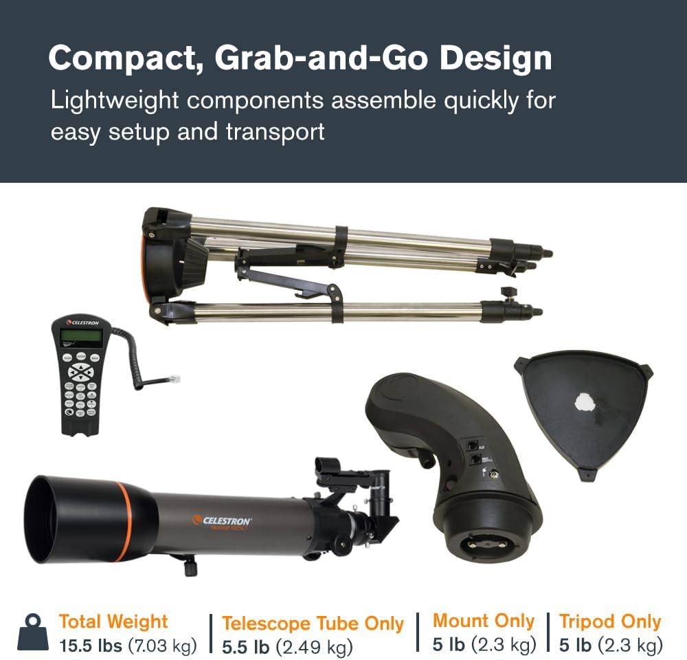 NexStar 102SLT Computerized Telescope - Compact and Portable – Refractor Optical Design - SkyAlign Technology