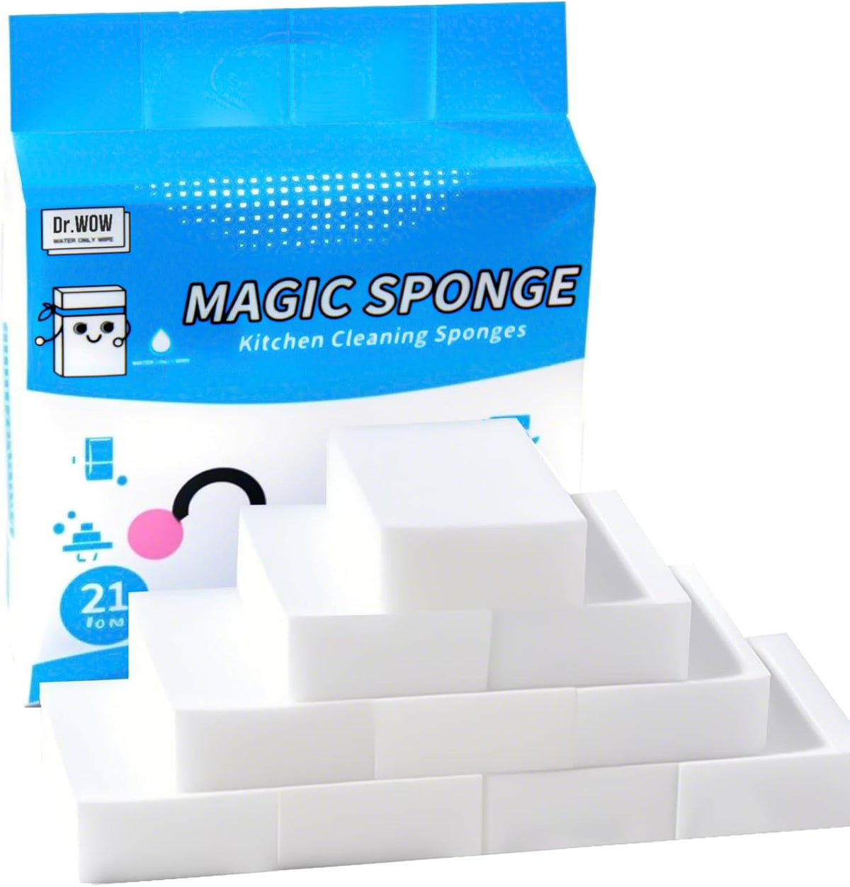 21-Pack Extra-Thick Melamine Cleaning Sponges