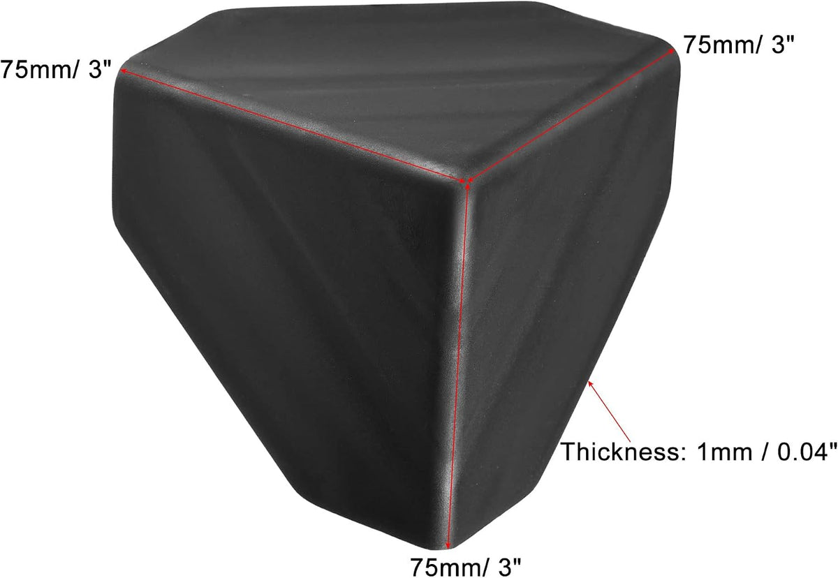 Corner Protector PP Plastic 3" x 3" x 3" for Carton, Boxes Packaging Black Pack of 16