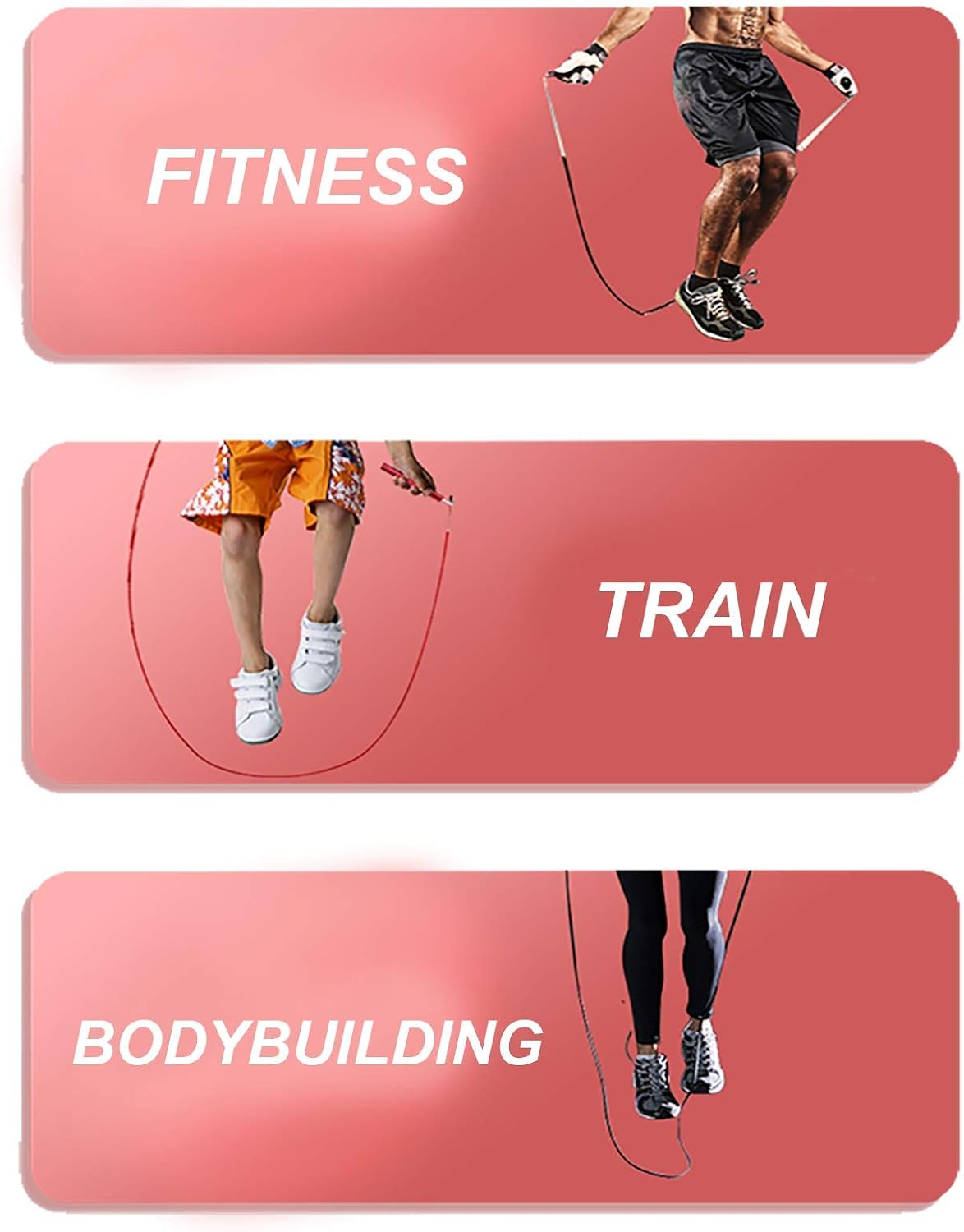 Speed Jump Rope - 360° Swivel Ball Bearing - Adjustable steel coated rope-Aluminum Anti Skipping Handle -Fitness