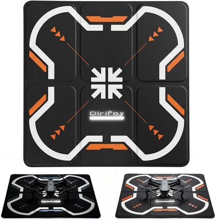 Drone Landing Pad 17" Foldable | High Visibility Weighted Non-Slip Waterproof Double Sided Drone Pad with Portable