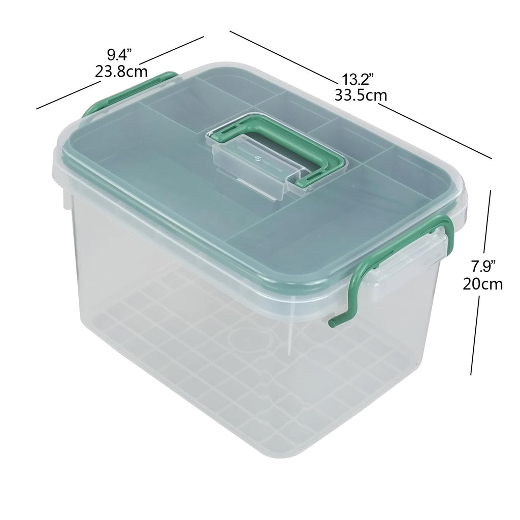 1-Pack Clear Storage Box Container, Family First Aid Box with Handle