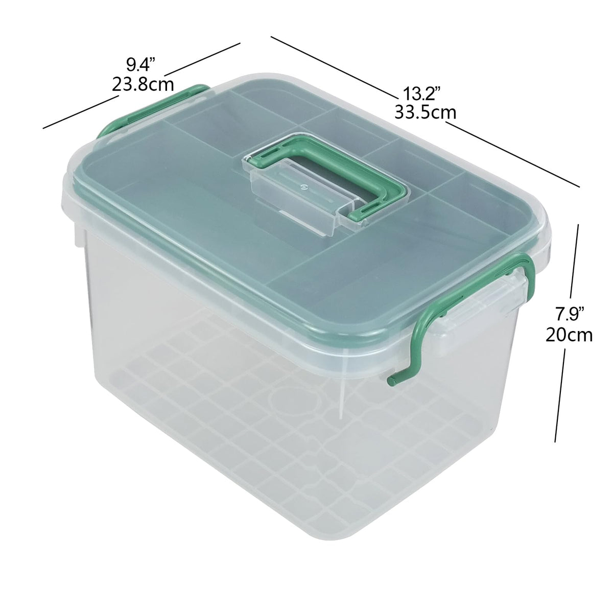 1-Pack Clear Storage Box Container, Family First Aid Box with Handle
