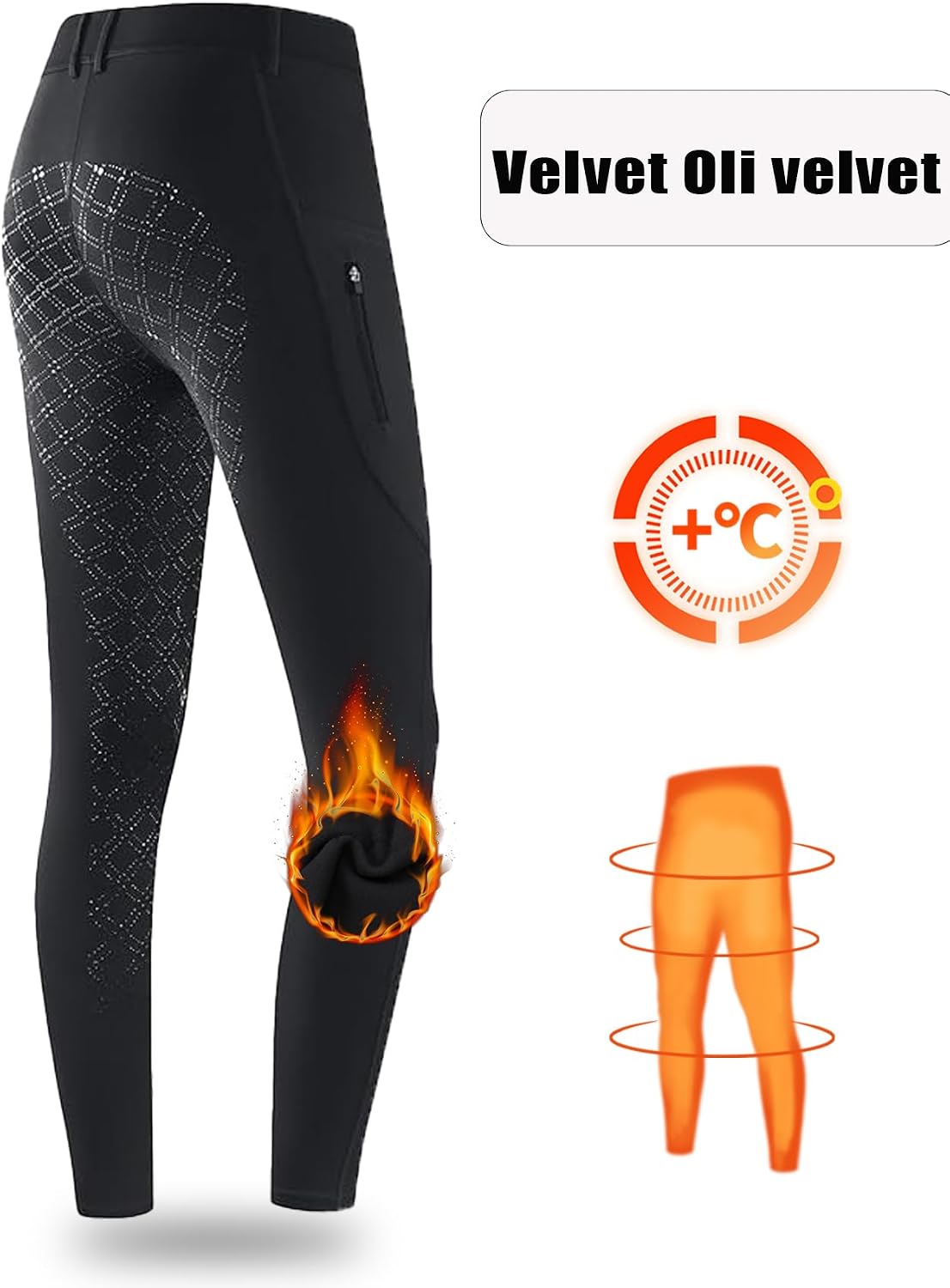 Women's Horse Riding Pants - Full Seat Silicone Equestrian Breeches with Zipped Pockets