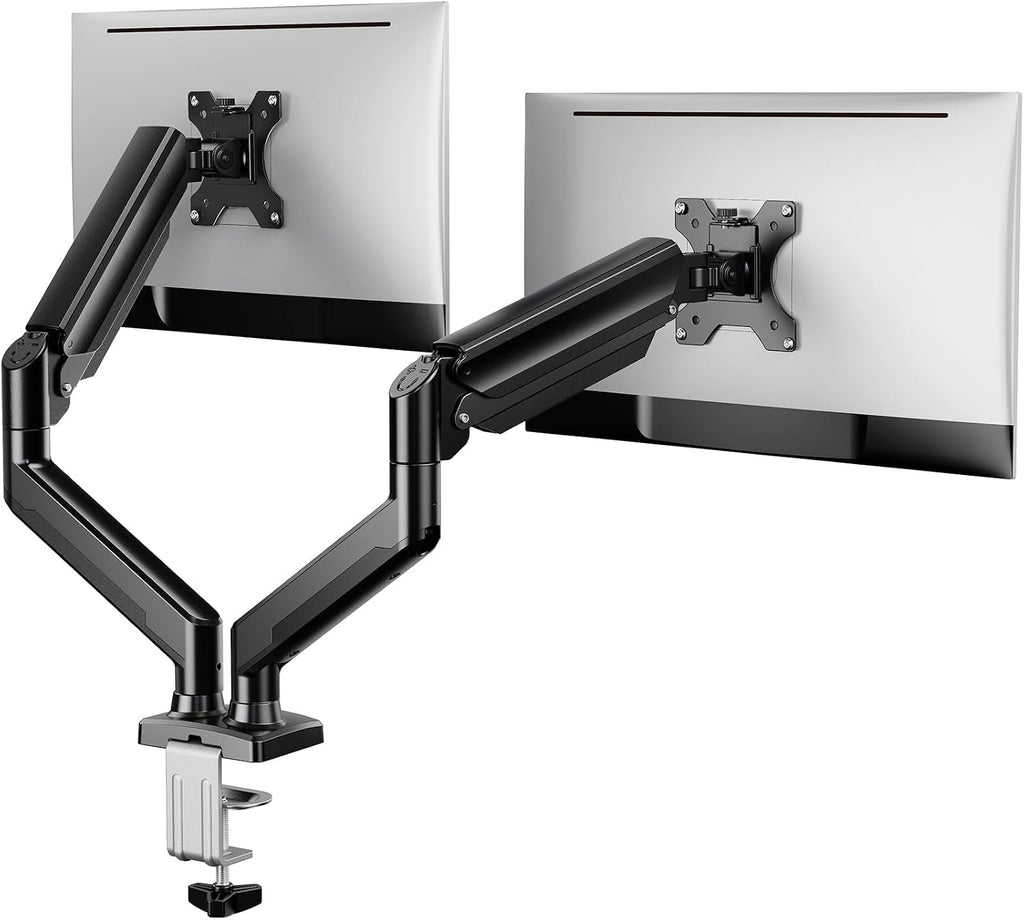 Dual Monitor Stand up to 33 inches Screen, Load-Bearing Max 22 lbs Each Arm, Adjustable Dual Monitor Mount, Sturdy