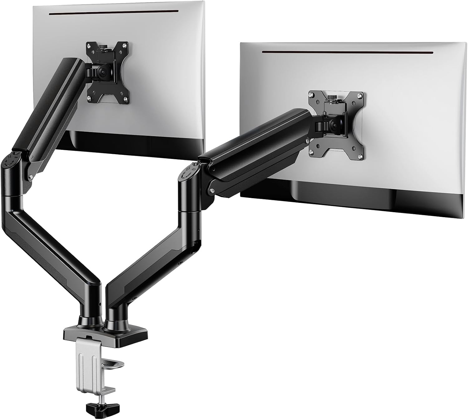 Dual Monitor Stand up to 33 inches Screen, Load-Bearing Max 22 lbs Each Arm, Adjustable Dual Monitor Mount, Sturdy