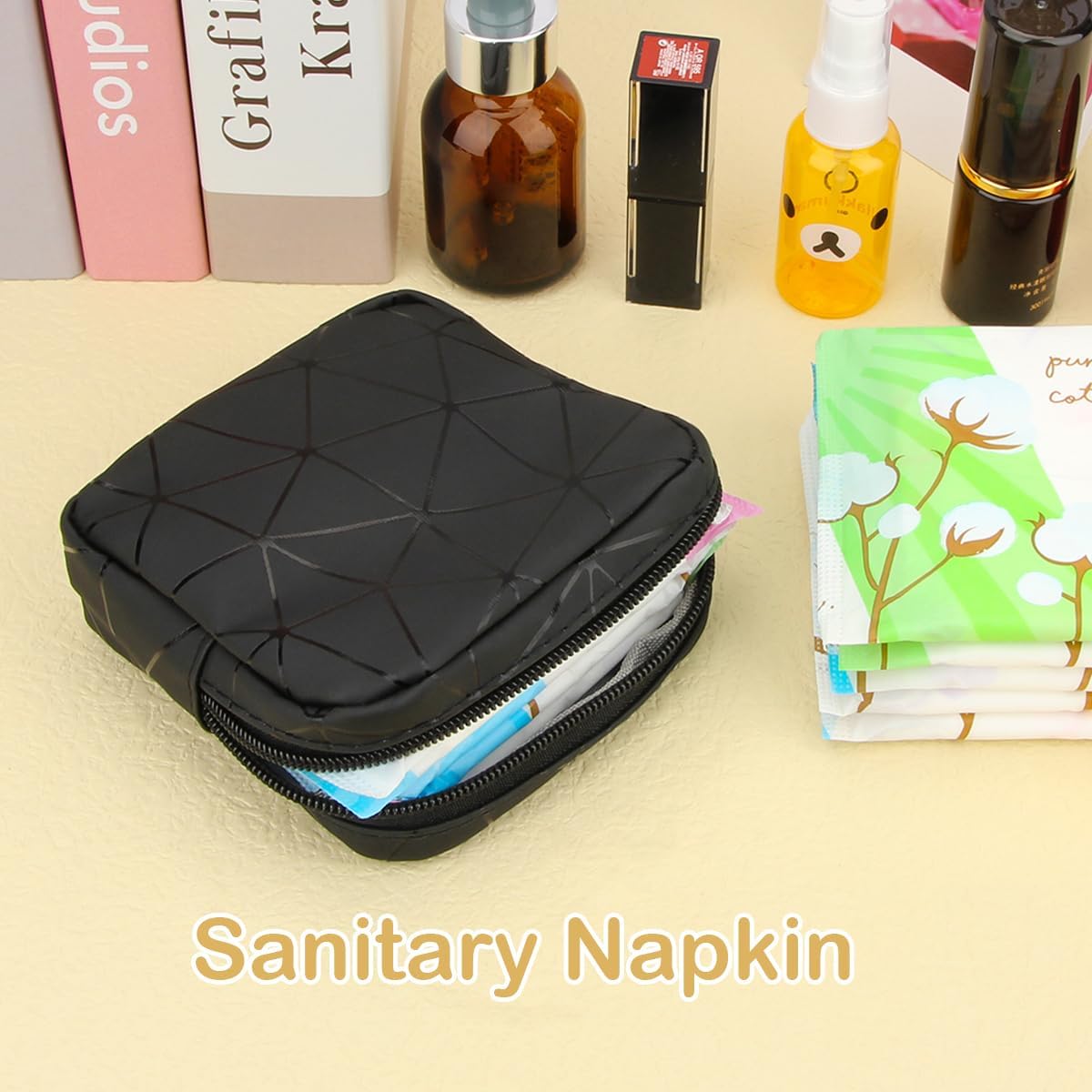 Sanitary Napkin Storage Bag, Menstrual Cup Pouch Nursing Pad Holder Tampon Bags Feminine Product Pouches Portable
