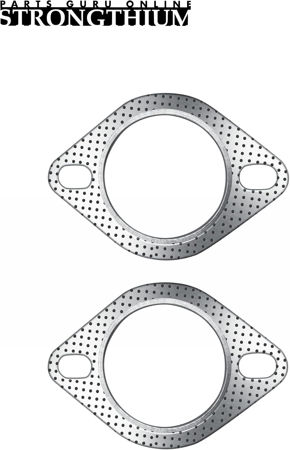 Strongthium 2PCS 2.5“ Exhaust Gasket 2 Bolt