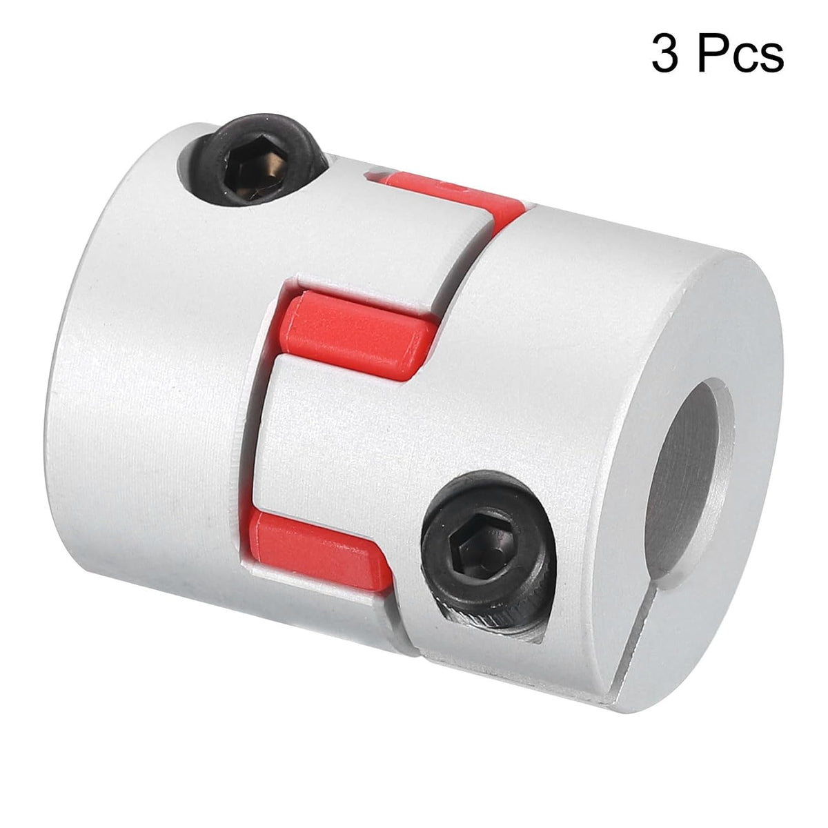 uxcell 3pcs D20 L25 5mm to 8mm Flexible Plum Shaft Coupling Aluminum Motor Connector Flexible Spider Coupler for 3D Printer CNC Machine and Servo Stepper Motor (Silver Tone/Red)