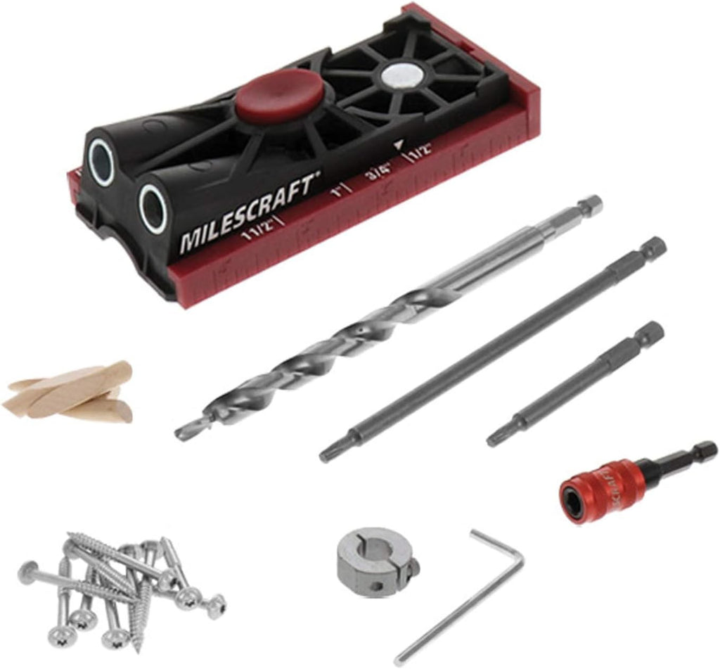 Pocket Jig 200XCJ - Woodworking Tool Bundle with Double Barrel & Single Barrel Pocket Hole Jigs, 2" Face Clamp