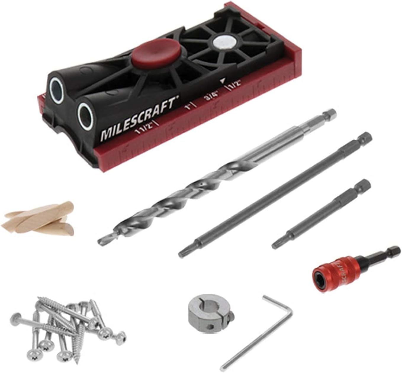 Pocket Jig 200XCJ - Woodworking Tool Bundle with Double Barrel & Single Barrel Pocket Hole Jigs, 2" Face Clamp