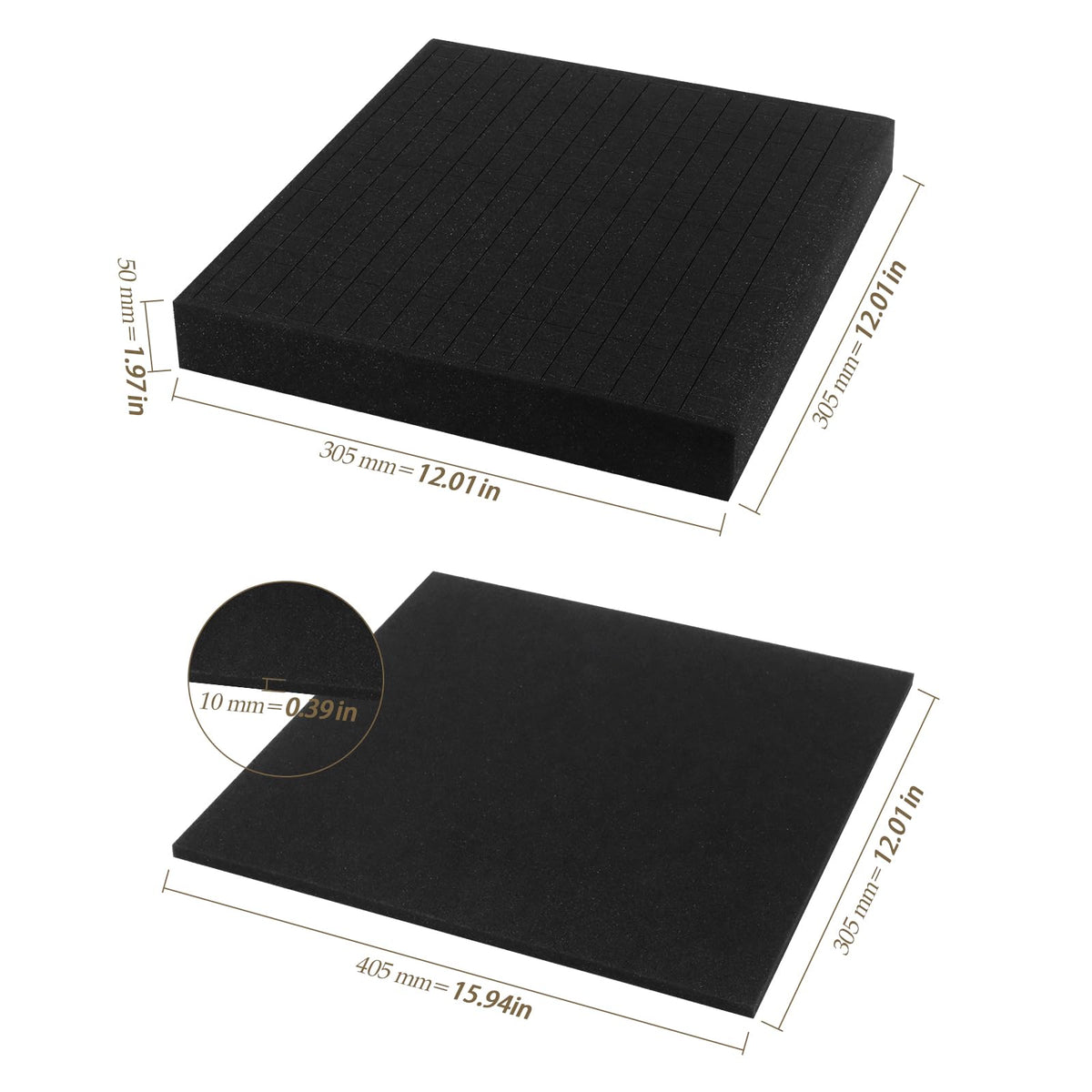 6 Pack Pick and Pluck Foam Sheets - 2 Sizes Polyurethane Padding for Tool Box Organizer Storage Drawers (3P