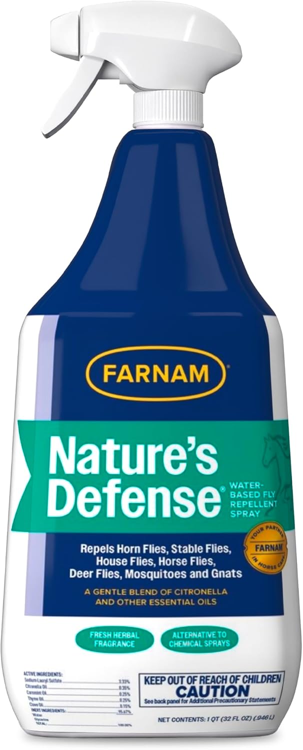 Nature’s Defense Botanical Fly Repellent Spray for Horses, 32 oz