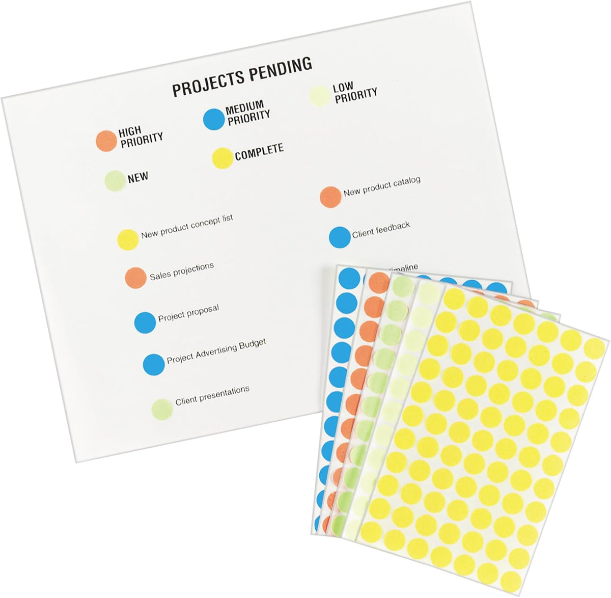 Color-Coding Removable Labels, 1/2 Inch Round Stickers, Neon Orange, Non-Printable, 840 Dot Stickers Total (5062)