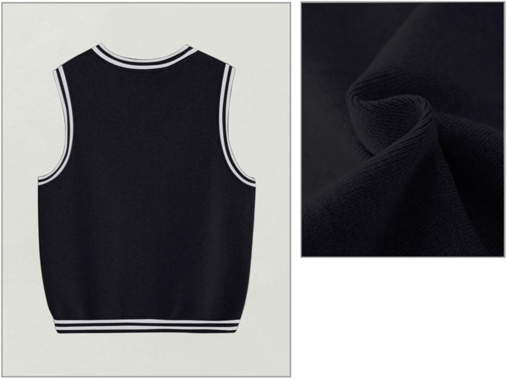 Boys Sweater Vest Cotton School Uniform for Girls V Neck Sweater Vest Kids Knit Cotton Sweaters Pullover
