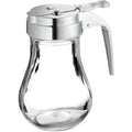 Glass Syrup Dispenser with Lid and Dispensing Thumb Lever