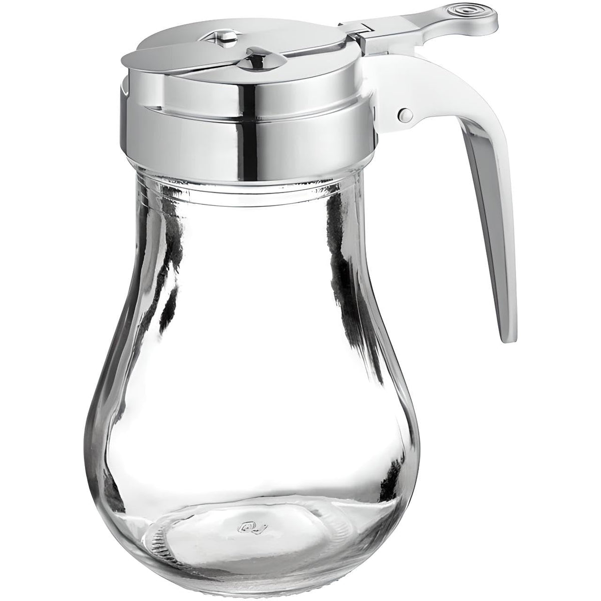 Glass Syrup Dispenser with Lid and Dispensing Thumb Lever