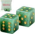 Natural Green Aventurine Mahjong Dice Set with MAHJ Bag