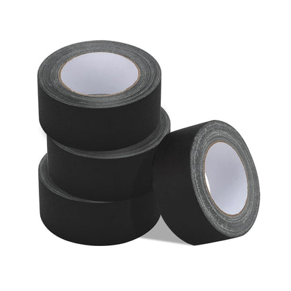 Professional Gaffer Tape 4-Pack – 2" x 30 Yards, Heavy-Duty Matte Black Cloth Tape, No Residue, Strong Adhesion for
