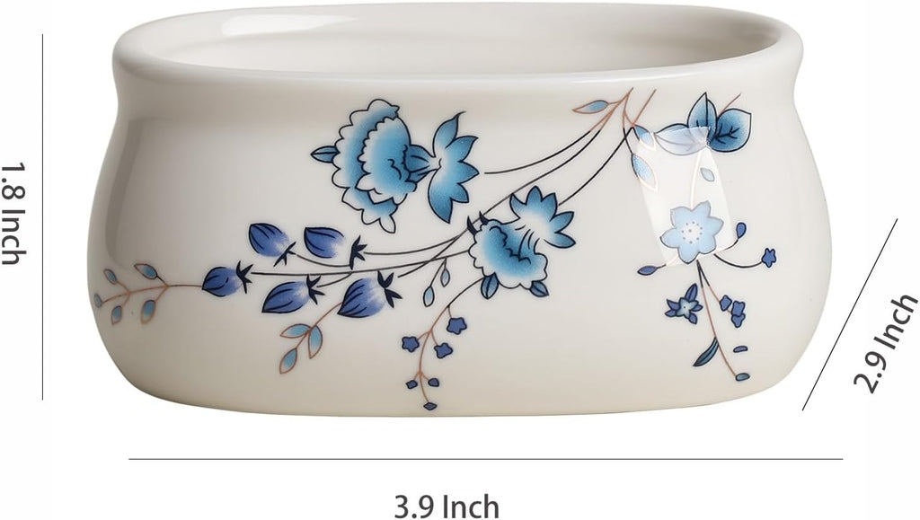 Ceramic Sugar Packet Holder 4.5 OZ Sugar Bowl Tea Bag Bowl-Blue and White