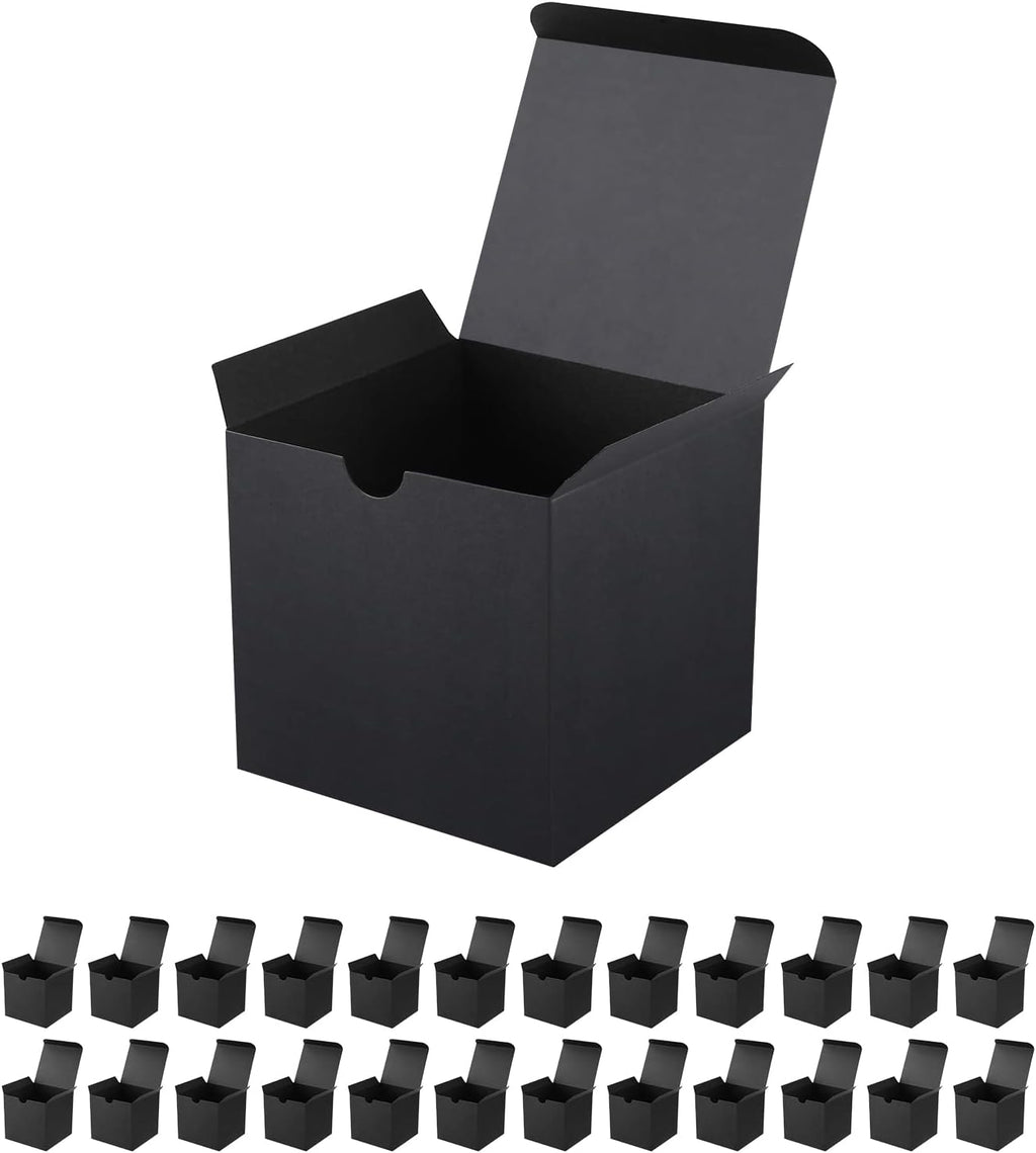 25 Small Gift Boxes 2x2x2 Inches, Matte Black Gift Boxes Bulks