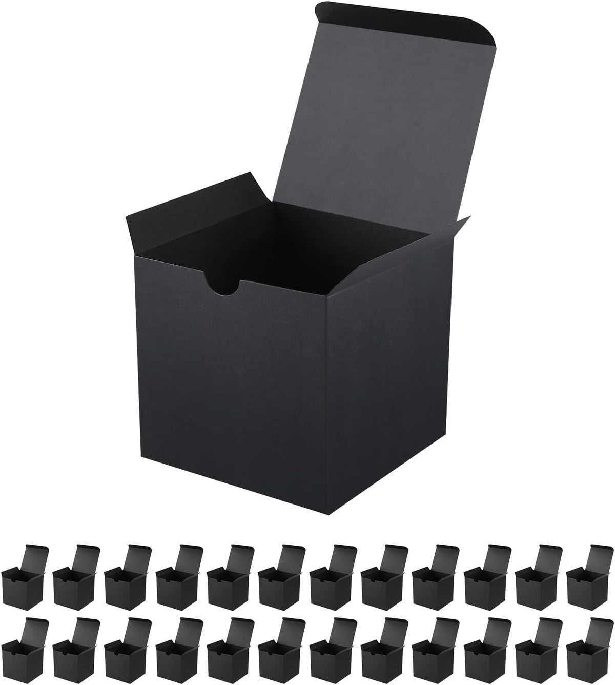 25 Small Gift Boxes 2x2x2 Inches, Matte Black Gift Boxes Bulks