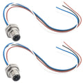 2-Pack M12 4 Pin A-Code Male Connector Cable 0.7FT